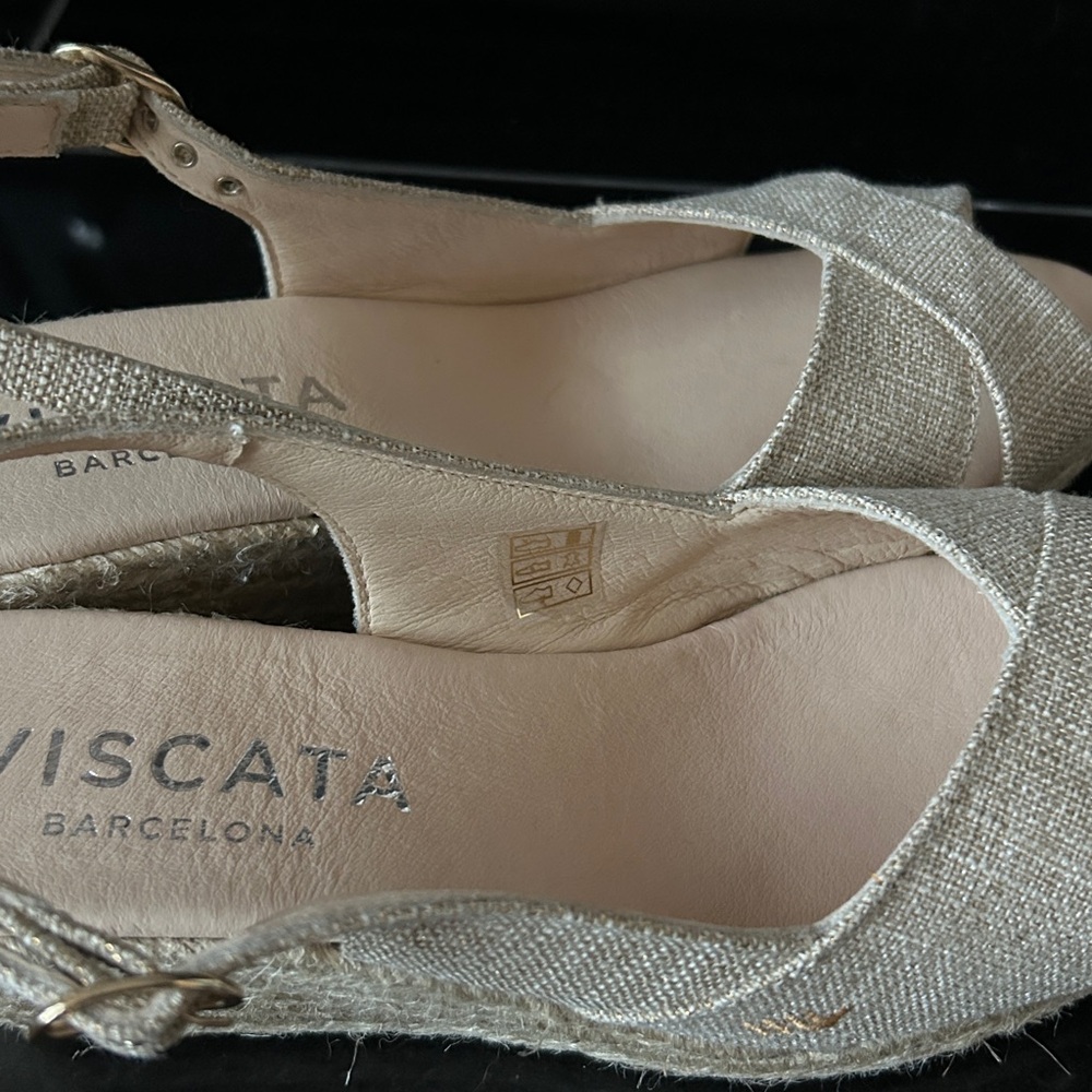 NWOT Viscata Llansa Canvas Wedges Beige Size 9 - Picture 6 of 9